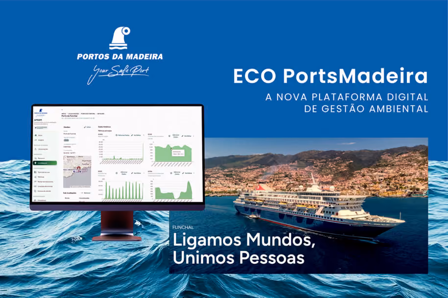 Capa do caso ECO PortsMadeira: a plataforma da APRAM e o porto do Funchal
